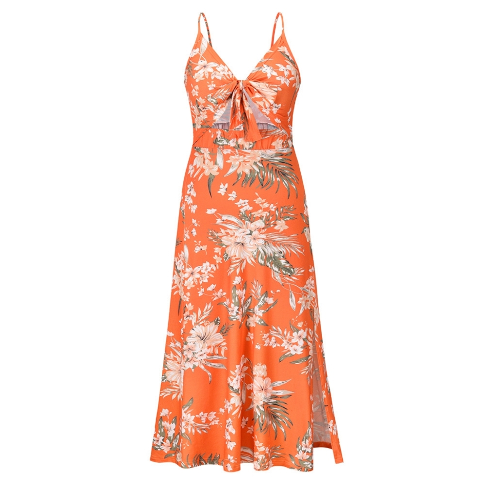 Womens Summer Sexy Sling Dress Hollow Cut Out Belly Slit Beach Casual Dress 2X - Picture 5 of 13